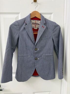 Johnnie B (Boden) Pinstripe Lined Blazer• Boys Suit Jacket•Preppy•Classic•9-10yr